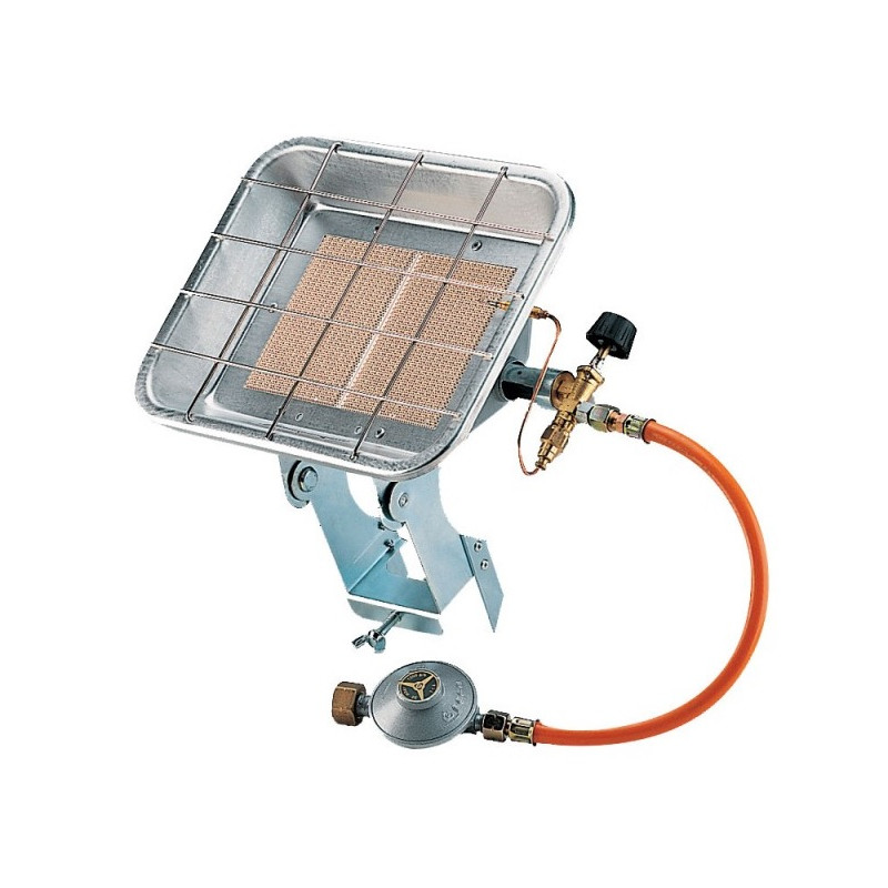 Chauffage Radiant Gaz 4.2 KW Allumage Piezo Chantier Terrasse KEMPER Sécurité Thermocouple Détendeur Réglable Butane Propane