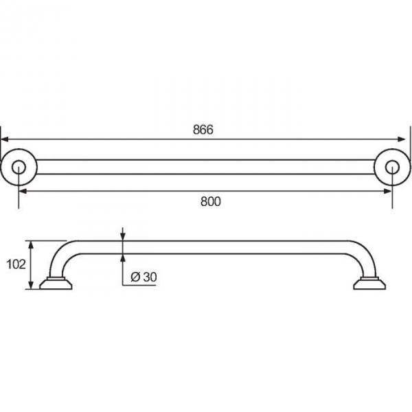 Barre droite laiton Ø 32 mm 800mm Pellet