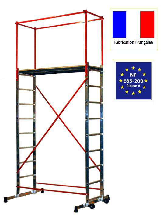 Echafaudage Aluminium C: 150 Kg Haut. Travail 4,7 m Escalux