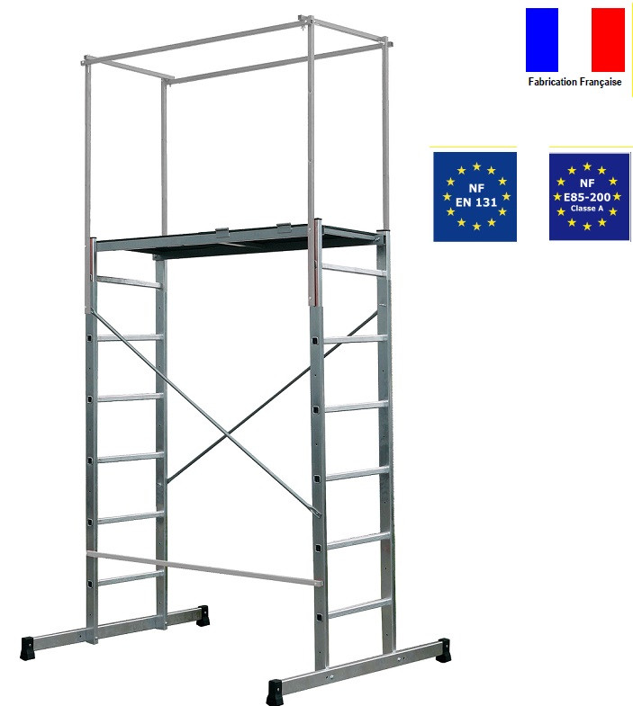 Echafaudage aluminium C: 150 Kg Hauteur 4.1m Escalux