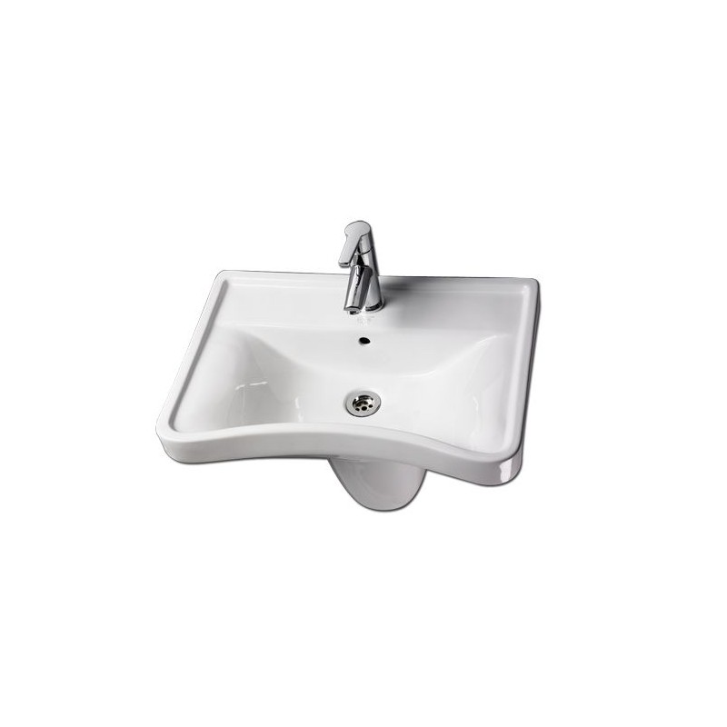 Akw - Lavabo Ergonomique En Porcelaine Concave 60x46cm (accessibilité Pmr)