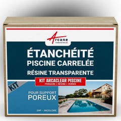 Résine d'étanchéité pour piscine carrelée - KIT ARCACLEAR PISCINE - 5 m², support poreux - Transparent - ARCANE INDUSTRIES 0