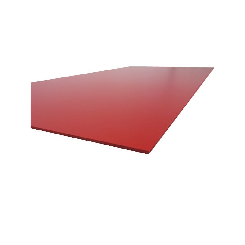 Plaque PVC expansé couleur Rouge, E : 3 mm, l : 50 cm, L : 100 cm.5 0