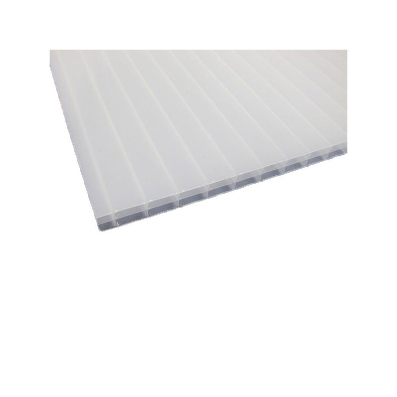 Plaque polycarbonate alvéolaire 16mm Opaline, E : 16 mm, l : 98 cm, L : 3 m 0