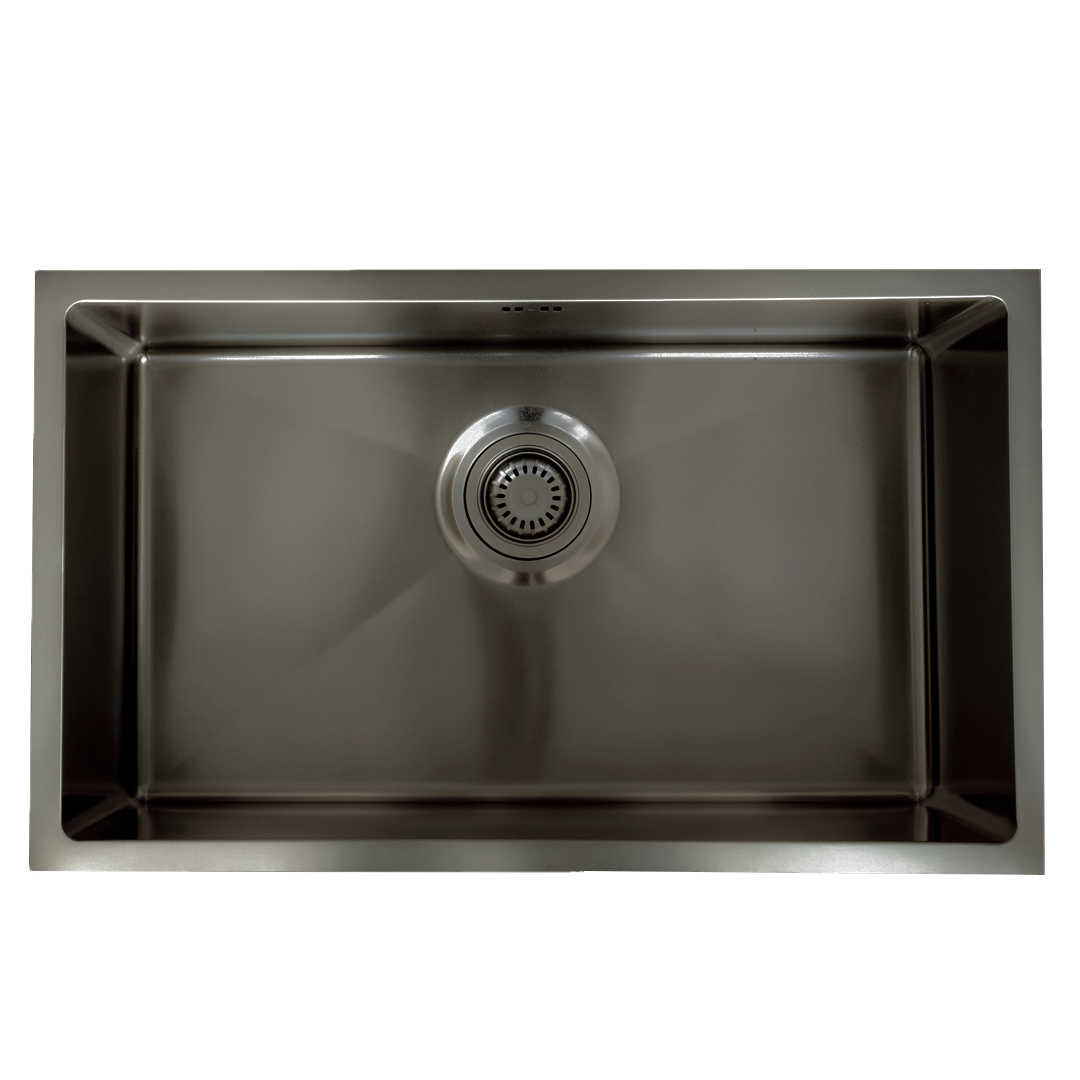 Luisa évier 1 grande cuve seule 76x45 en inox gris gun métal