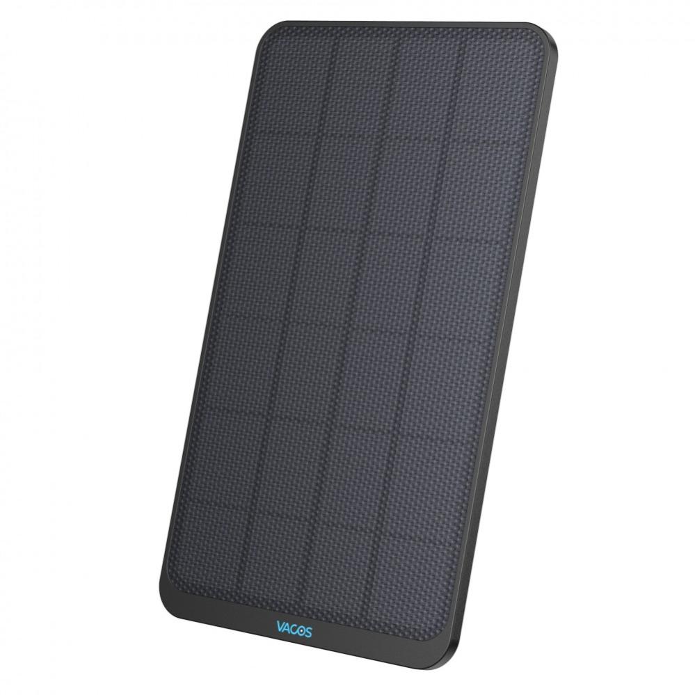 Panneau solaire noir Vacos pour caméras extérieures