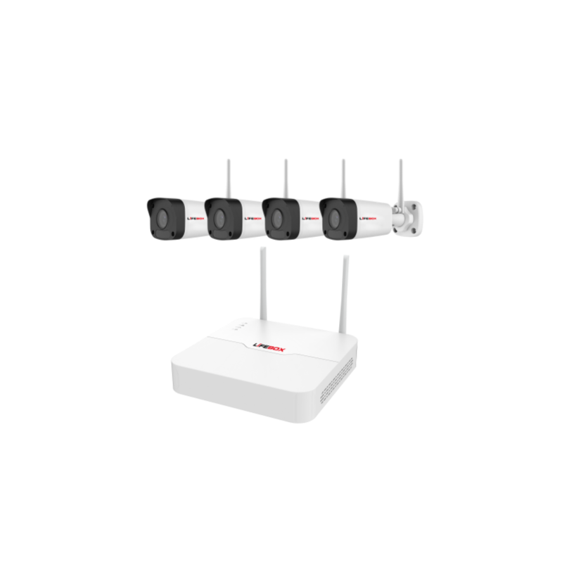 Kit Vidéo surveillance sans fil WIFI 4 caméras, disque dur 2T