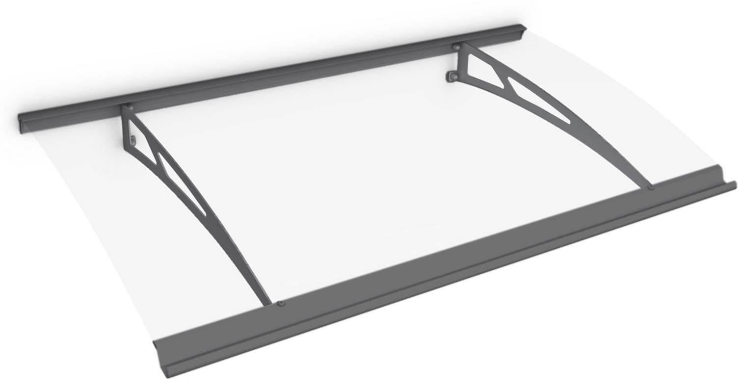 Schulte marquise auvent de porte, 160 x 90 cm, polycarbonate transparent, fixations en acier anthracite
