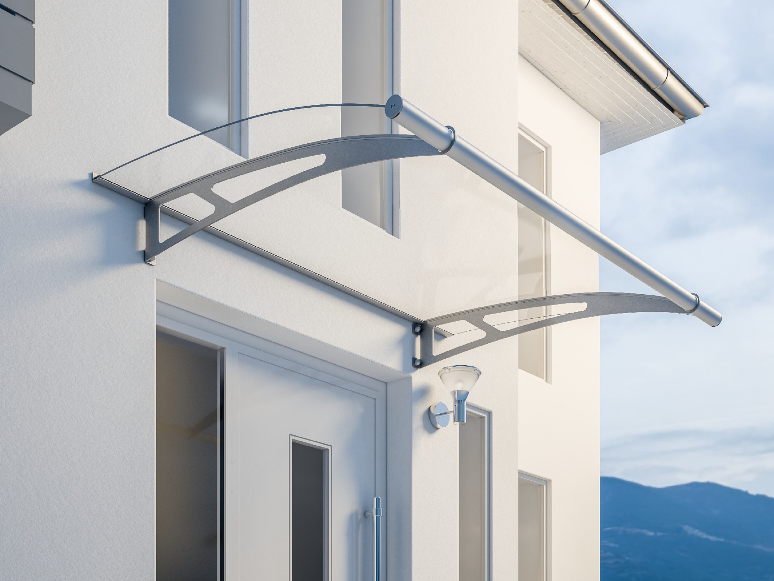 Schulte marquise auvent de porte, 205 x 142 cm, transparent, fixations inox XL