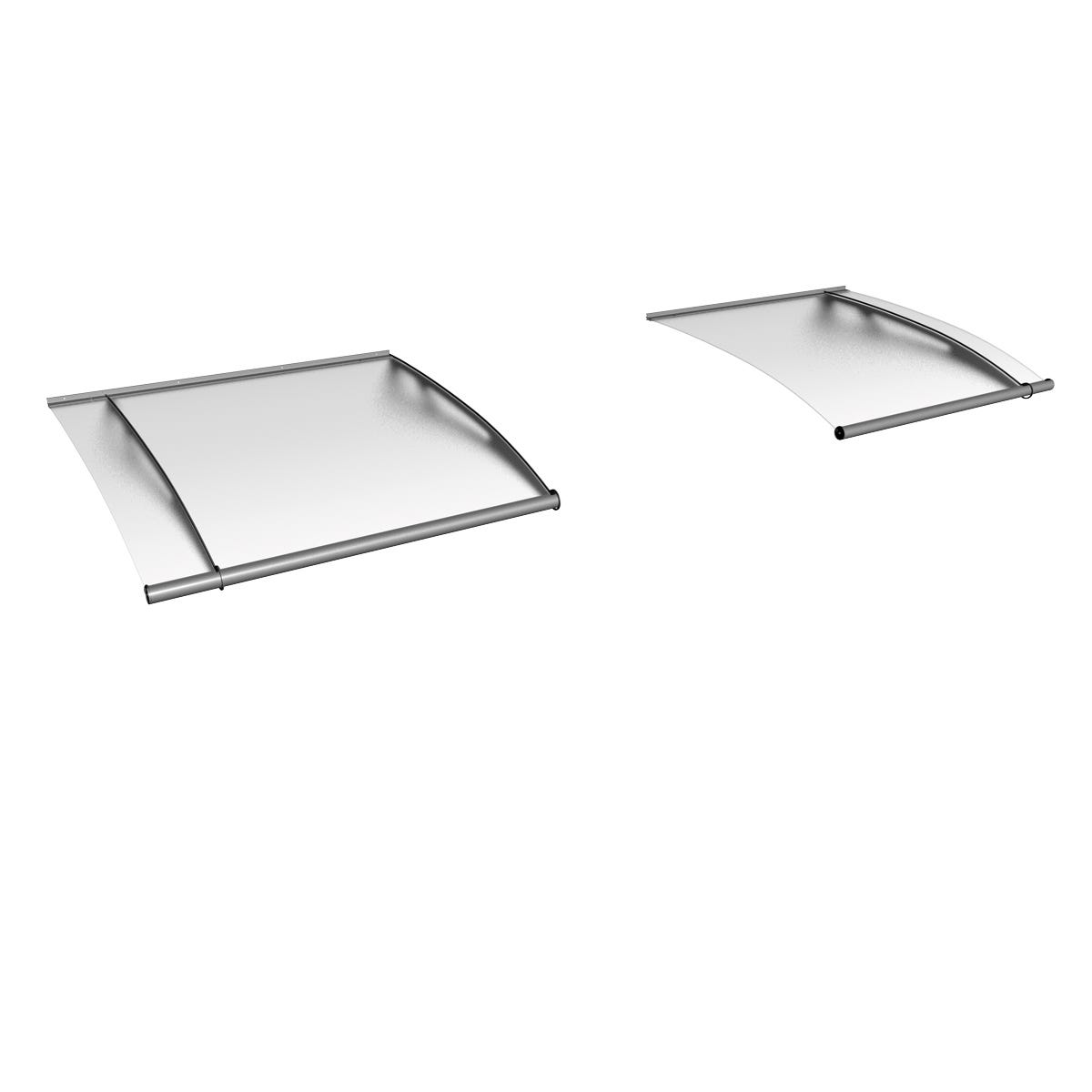 Schulte marquise auvent de porte, module de base, 287 x 142 cm, verre acrylique opaque, fixation inox brossé mat XL 5