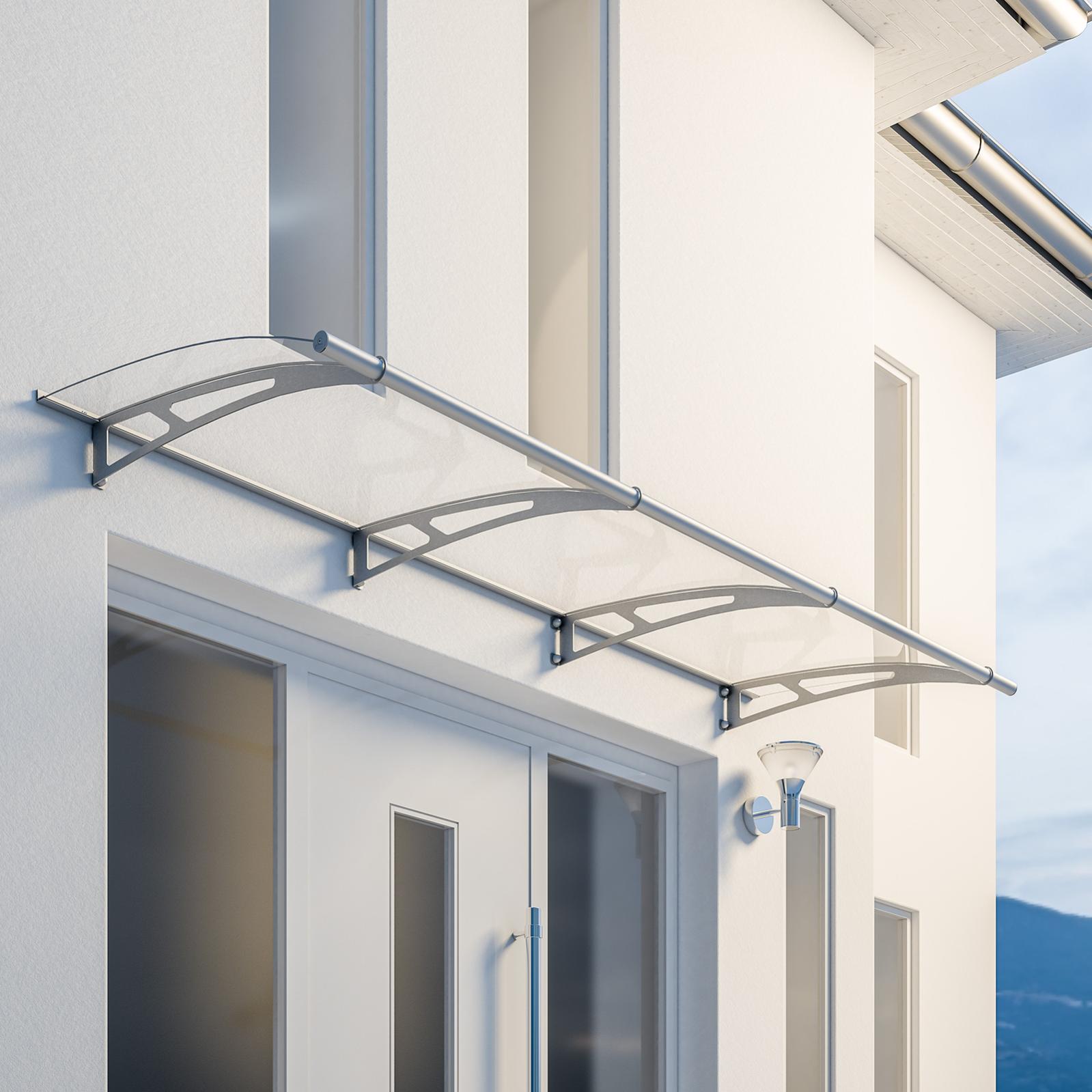 Schulte marquise auvent de porte, 270 x 95 cm, transparent, fixations inox