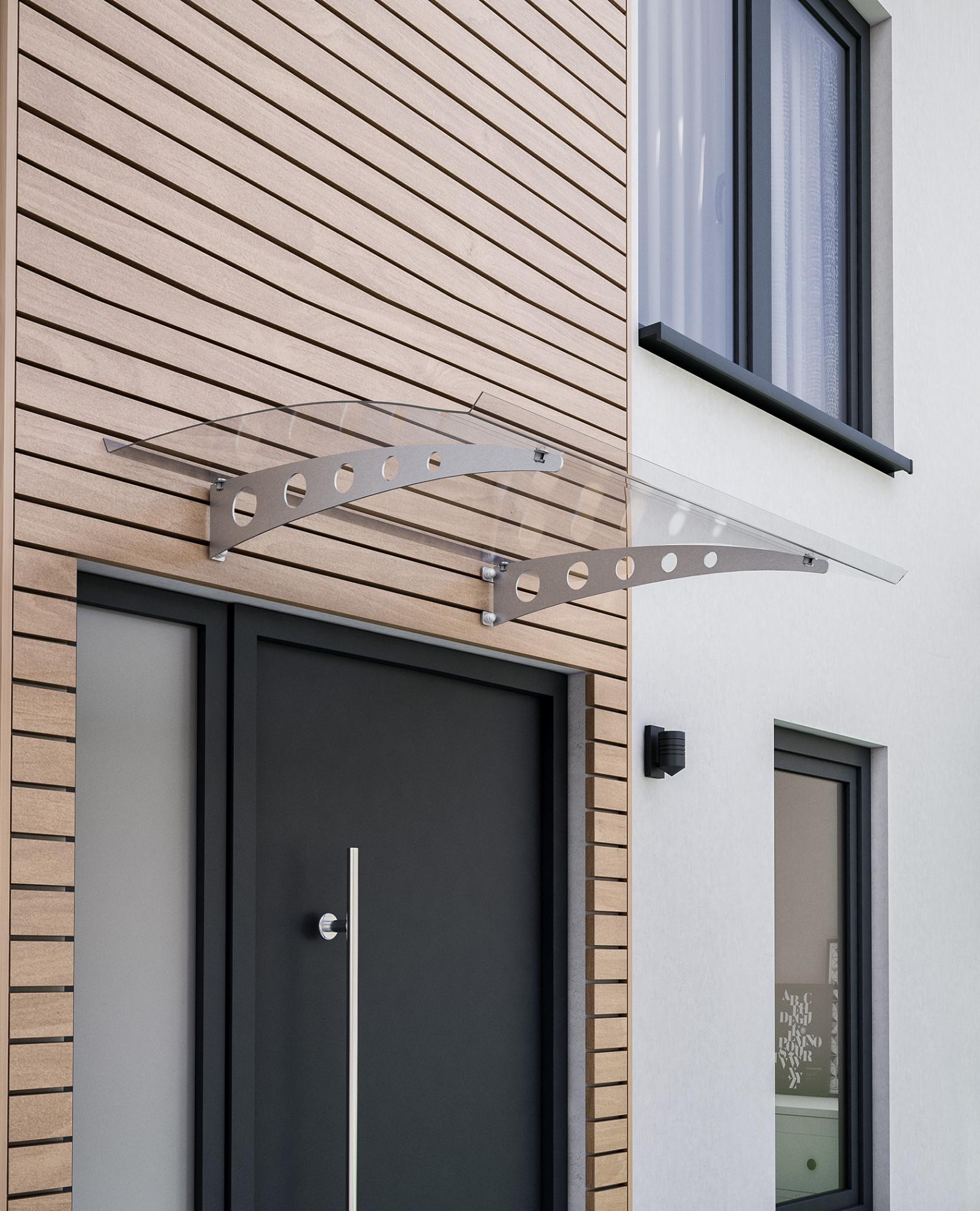 Schulte marquise auvent de porte, 140 x 90 cm, polycarbonate, fixation galvanisée