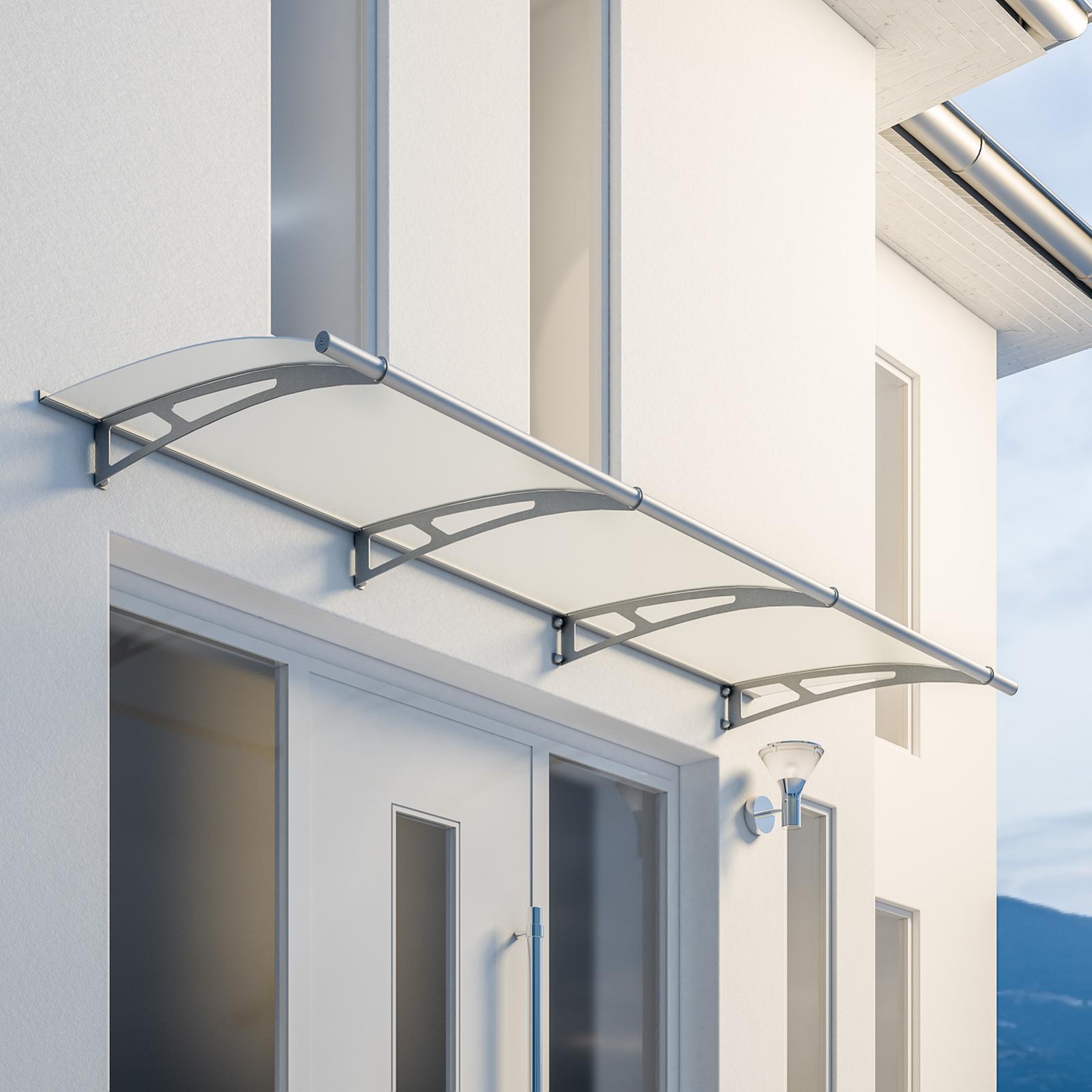 Schulte marquise auvent de porte, 270 x 95 cm, opaque, fixations inox