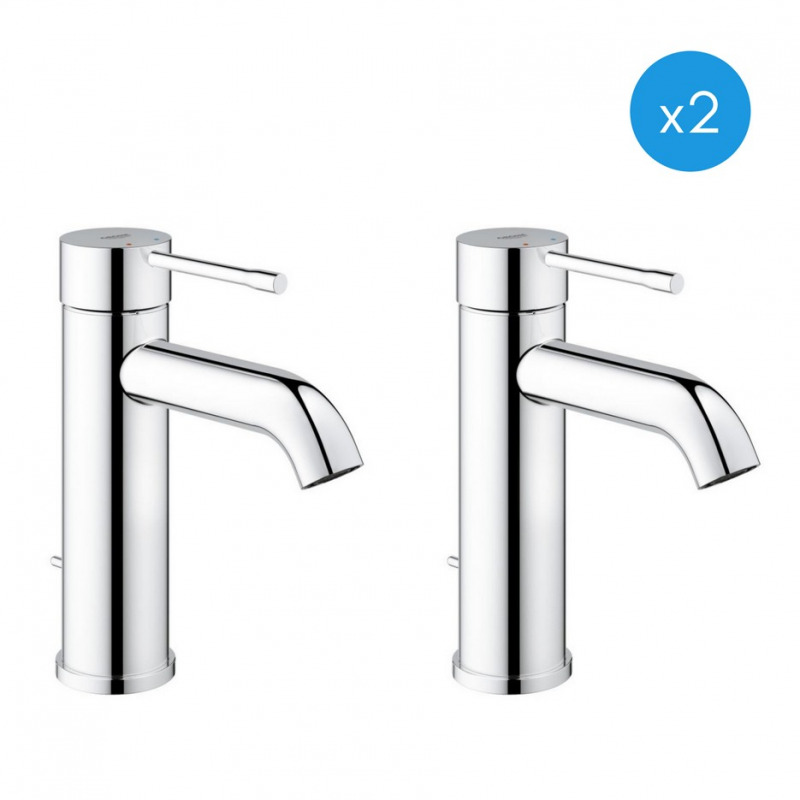 Grohe Essence New - Lot de 2 mitigeur de lavabo chrome (23589001-DUO)