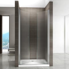 GINA Porte de douche H 185 cm Largeur Réglable 96 à 100 cm verre opaque 0