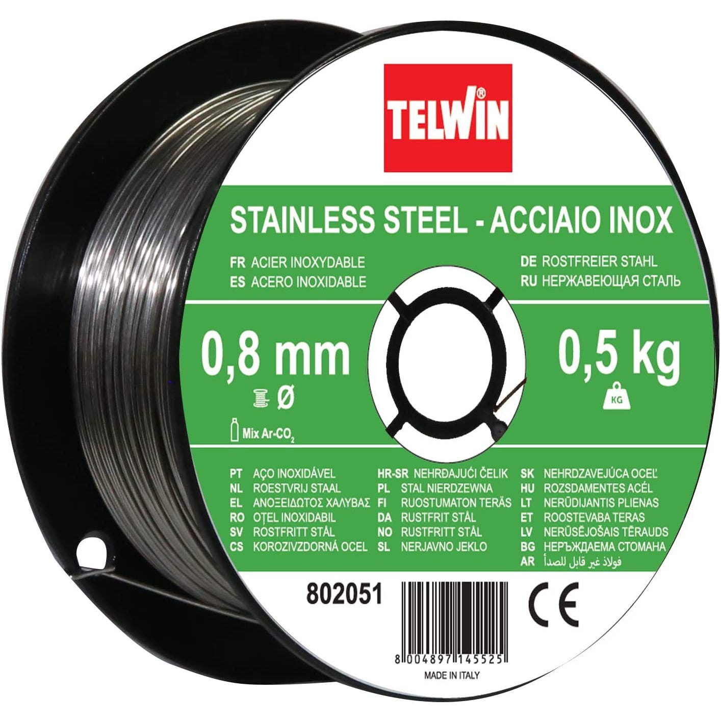 bobine fil INOX 0.8 mm 0,5kg Telwin 0
