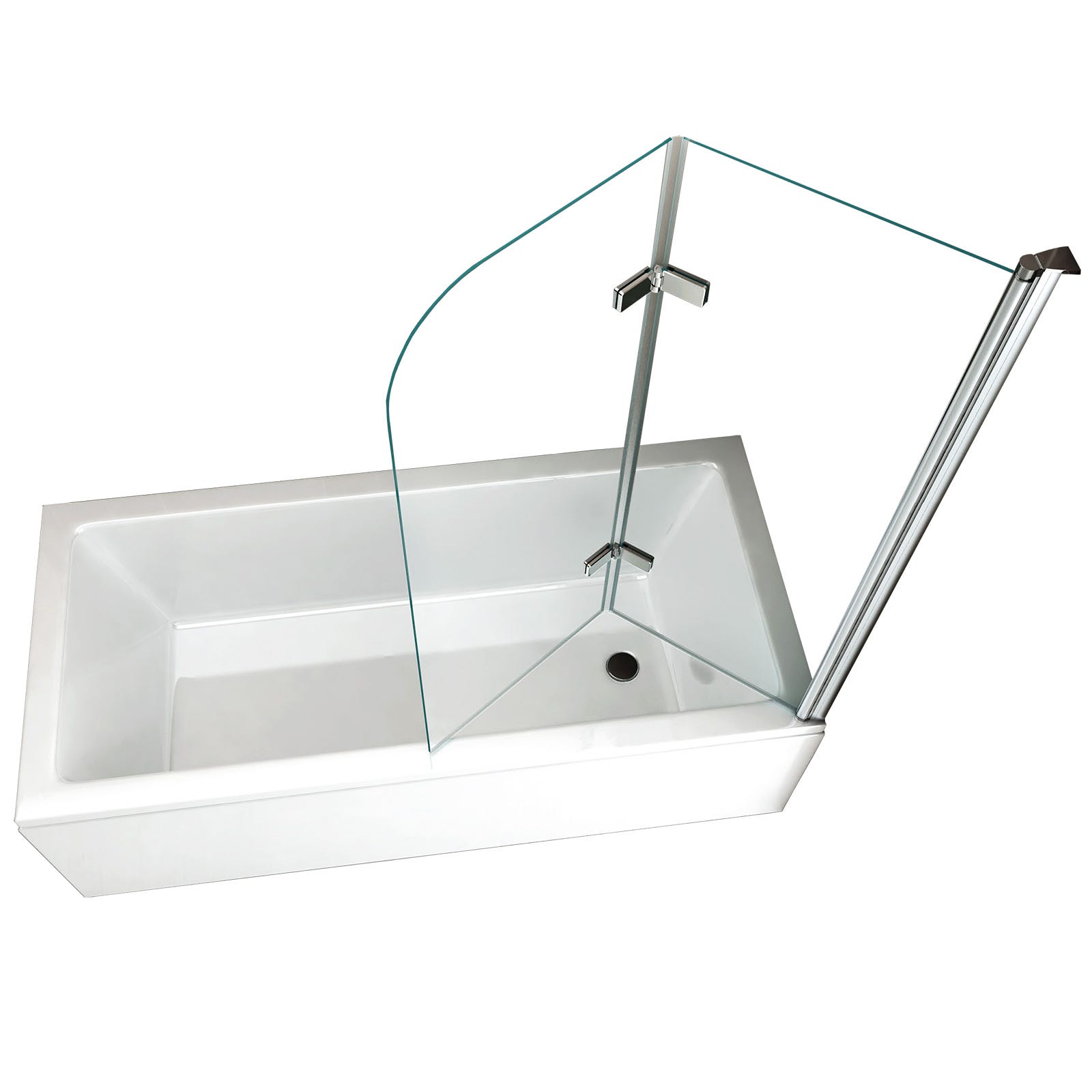 BALY Pare-baignoire rabattable en verre 6 mm transparent 120 x 140 cm 6