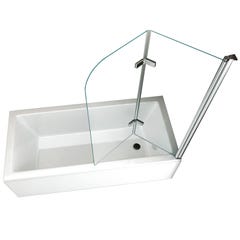 BALY Pare-baignoire rabattable en verre 6 mm transparent 120 x 140 cm 6