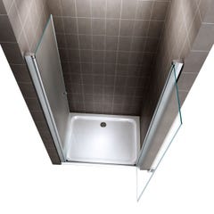 GINA Porte de douche H 185 cm Largeur Réglable 136 à 140 cm verre opaque 2