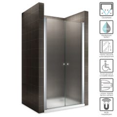 GINA Porte de douche H 185 cm Largeur Réglable 136 à 140 cm verre opaque 1