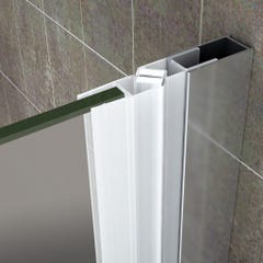 MAYA Cabine porte de douche d'angle H 190 cm verre opaque 105 x 70 cm 3