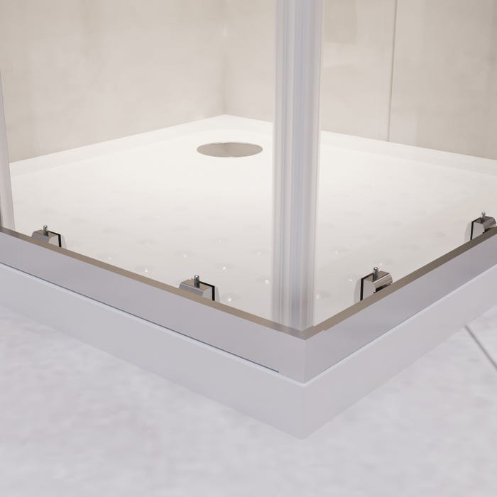 LANA Cabine de douche porte coulissante H 190 cm verre transparent 70 x 80 cm 4