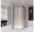 LANA Cabine de douche porte coulissante H 180 cm verre transparent 80 x 90 cm