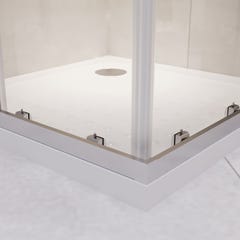 LANA Cabine de douche porte coulissante H 185 cm verre transparent 75 x 90 cm 4
