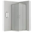LANA Cabine de douche porte coulissante H 190 cm verre opaque 70 x 70 cm