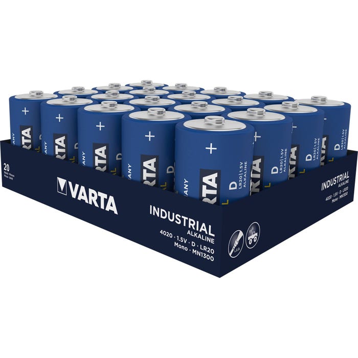 Boîte de 20 piles alcalines INDUSTRIAL Pro 1,5V LR20 - VARTA - 4020211111 2
