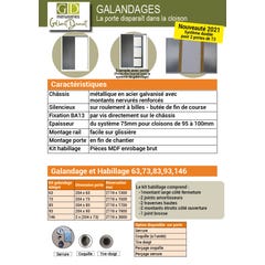 Porte Coulissante Telia Noir Vitrée H204 X L73 + Systeme Galandage Et Kit De Finition Inclus Gd Menuiseries 1
