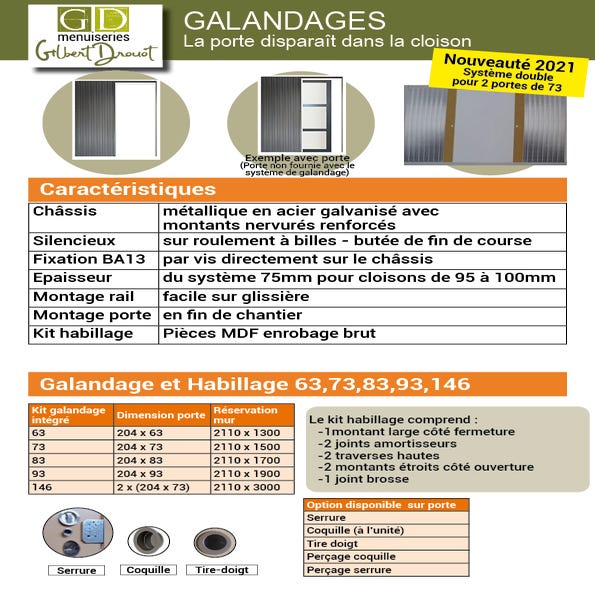 Porte Coulissante Telia Noir Vitrée H204 X L83 + Systeme Galandage Et Kit De Finition Inclus Gd Menuiseries 1