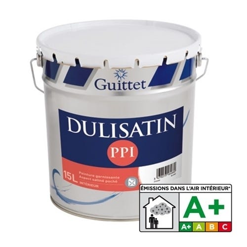 Dulisatin Ppi Blanc 3l - Peinture Garnissante Satiné Poché - Guittet 0
