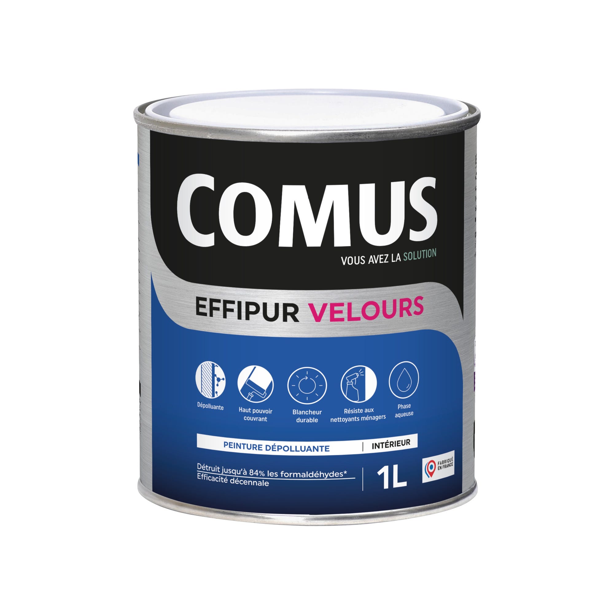 EFFIPUR VELOURS 1L - Peinture dépolluante de protection et de décoration en phase aqueuse - COMUS 0