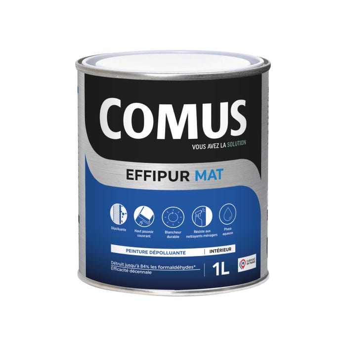 EFFIPUR MAT 1L - Peinture dépolluante de protection et de décoration en phase aqueuse - COMUS 0