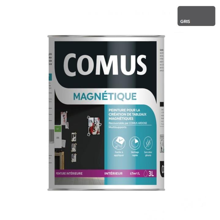 PEINTURE MAGNÉTIQUE Gris 3L - Peinture pour la création de tableaux magnétiques - COMUS