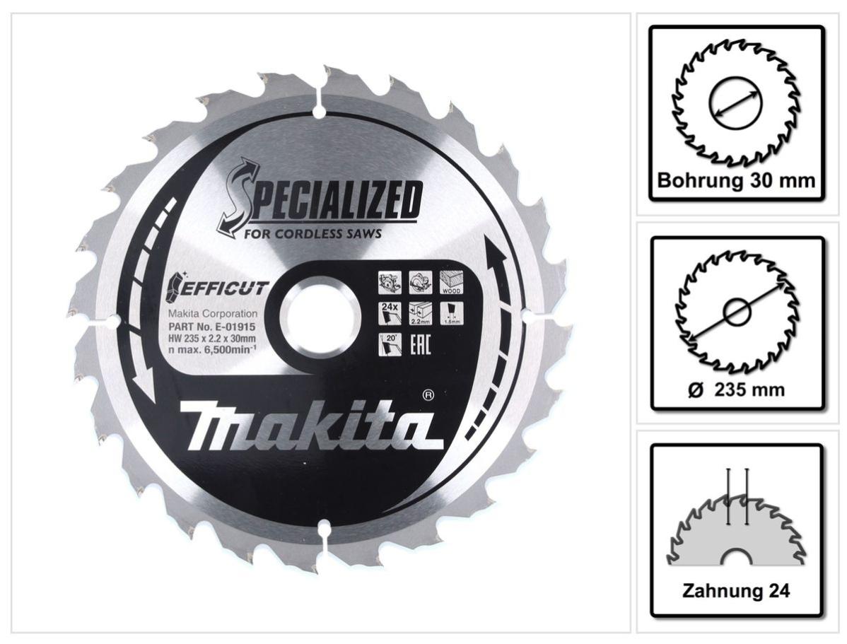 Makita CCM23524G Lame de scie circulaire SPECIALIZED EFFICUT 235 x 30 x 1,5 mm - 24 dents, pour bois ( E-01915 )