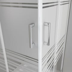 LANA Cabine de douche porte coulissante H 180 cm verre semi-opaque 70 x 100 cm 4