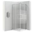 LANA Cabine de douche porte coulissante H 185 cm verre semi-opaque 70 x 70 cm