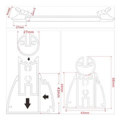 GINA Porte de douche H 185 cm Largeur Réglable 92 À 96 cm Verre Transparent 5