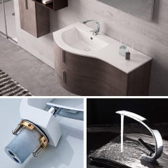 VAR Robinet mitigeur design vasque et lavabo chrome brillant 1
