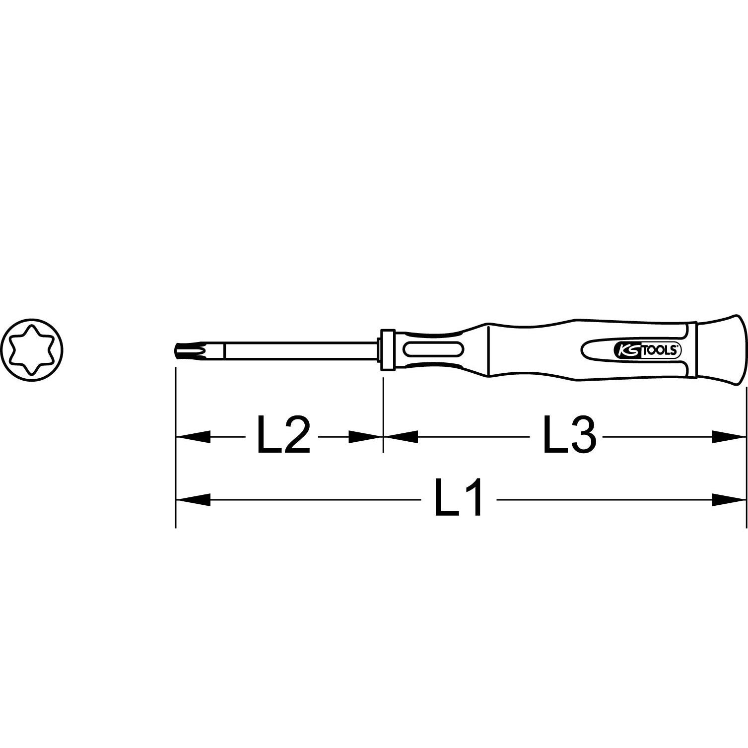 Tournevis éléctronique KS T15, L,50 mm 2