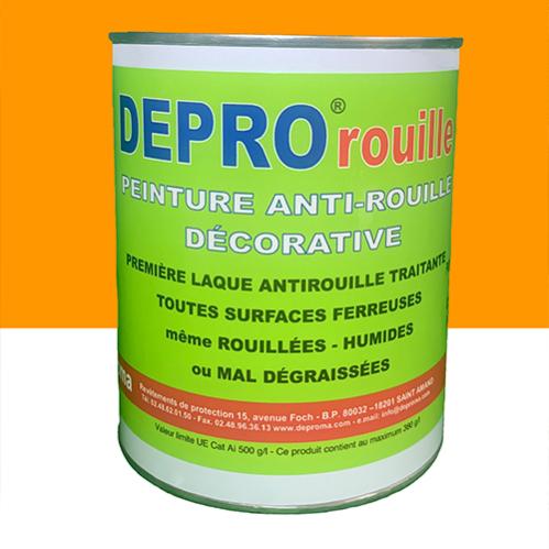Peinture antirouille Jaune sécurité - Depro Rouille Jaune Securité 1kg