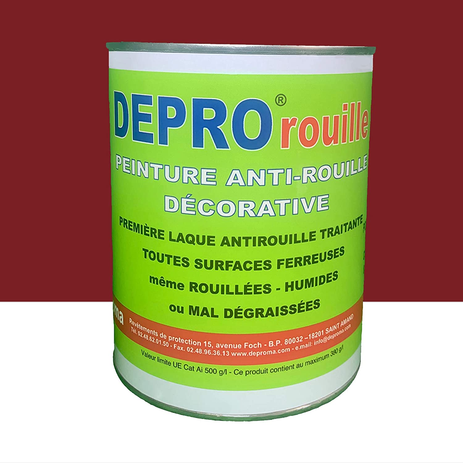 Peinture antirouille Brun Rouge - Depro Rouille Brun Rouge 1kg