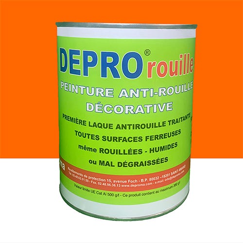 Peinture antirouille Orange - Depro Rouille Orange TP 1kg 0