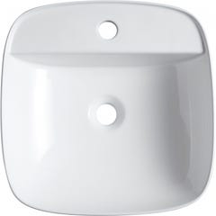 Vasque à poser carrée bords 42 cm arrondis blanche 3