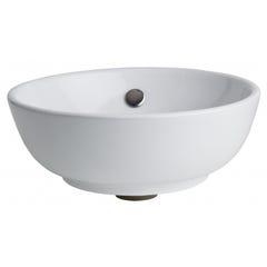 Vasque à poser ø41cm ronde en céramique blanche 1