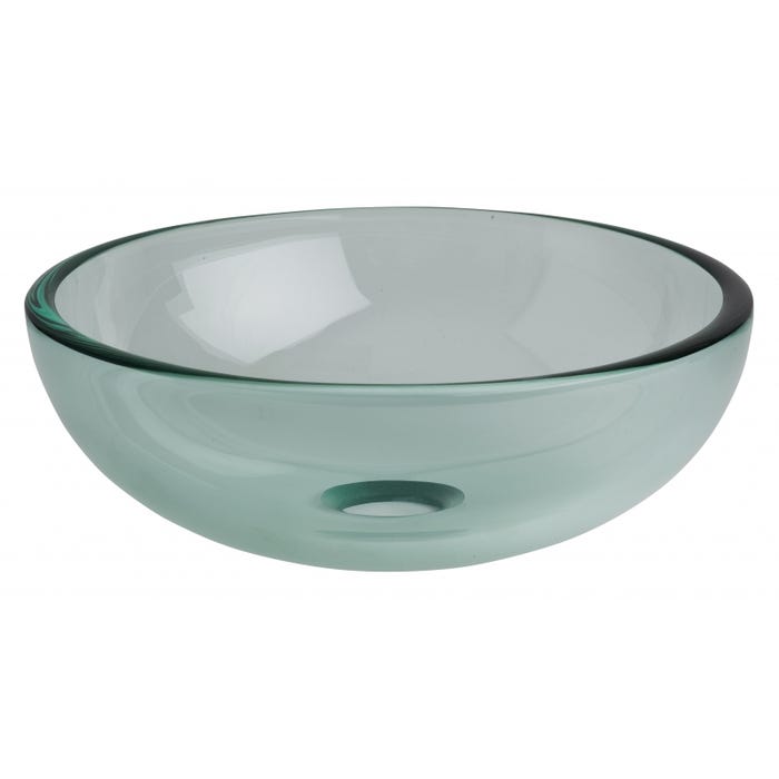 Vasque à poser ronde petit diamètre en verre transparent 1