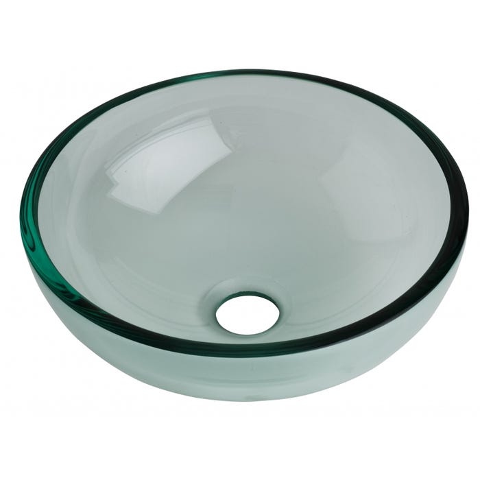 Vasque à poser ronde petit diamètre en verre transparent 3