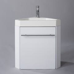 Lave-mains d'angle complet pour WC avec meuble design blanc 1